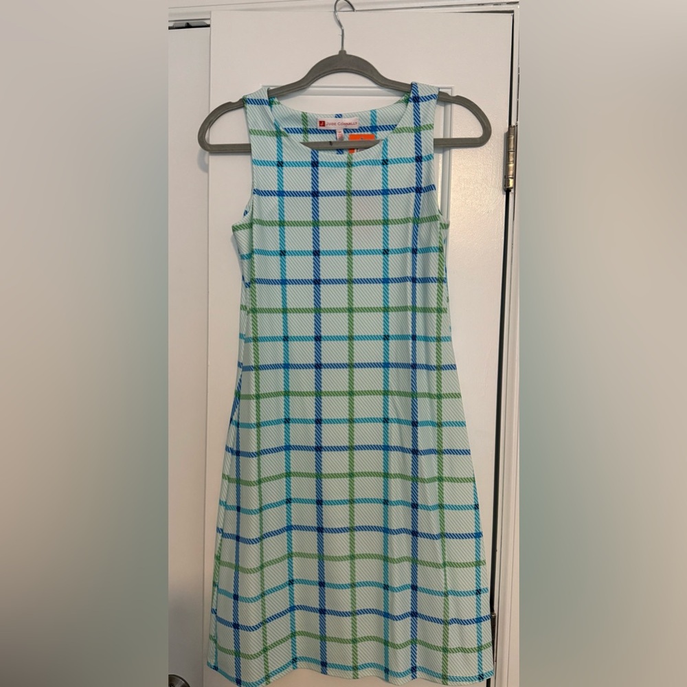 Jude Connally Blue and Green Plaid Dress